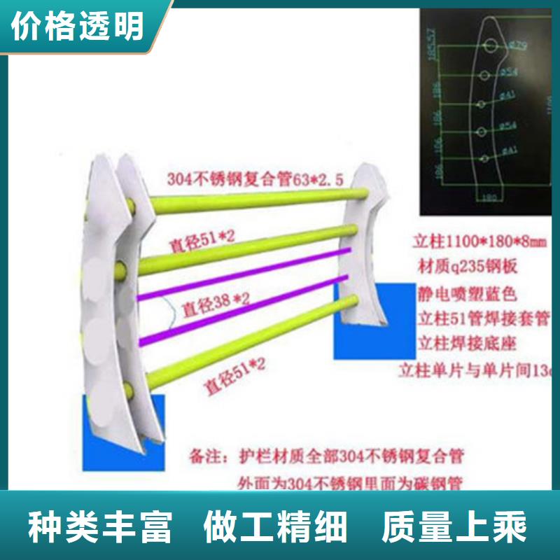 不锈钢复合管护栏桥梁防撞护栏严谨工艺就近发货