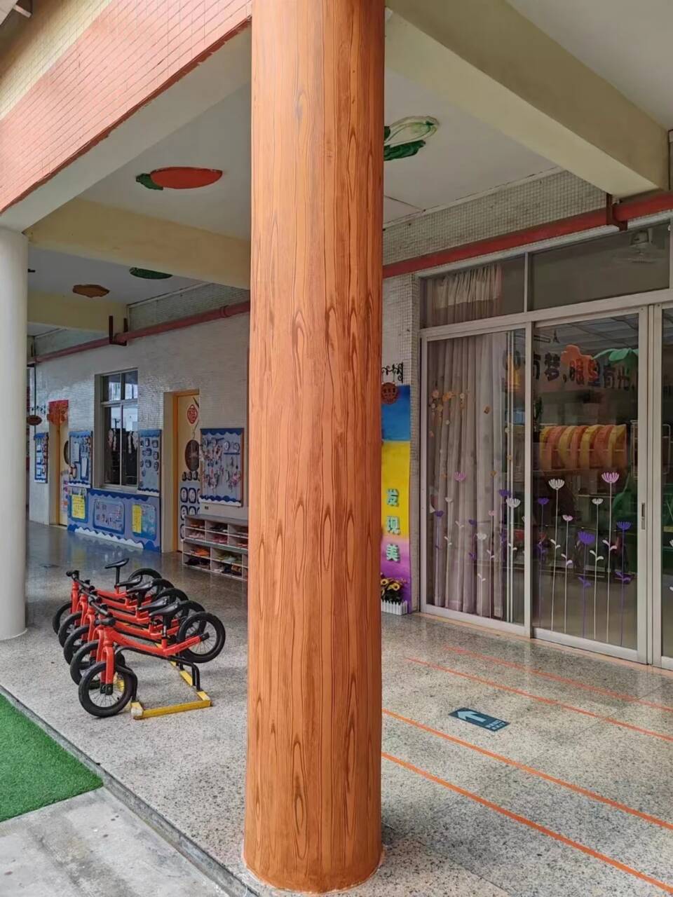 廊架长廊木纹漆全包施工价格