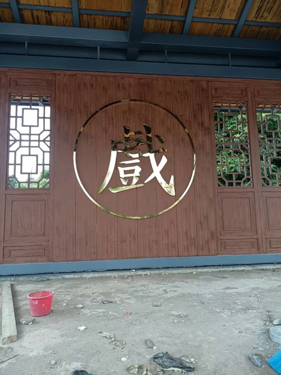 廊架长廊木纹漆批发施工